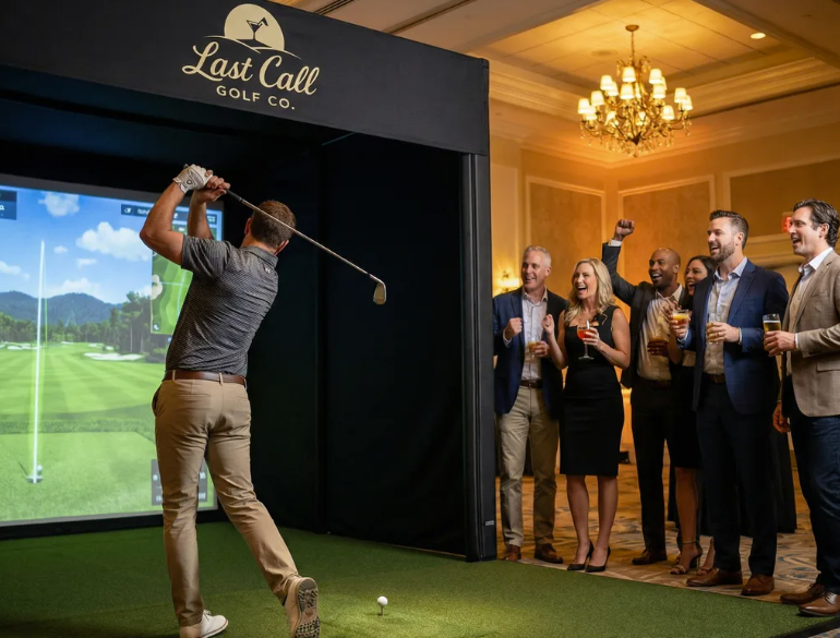 Corporate Event Golf Simulator Setup