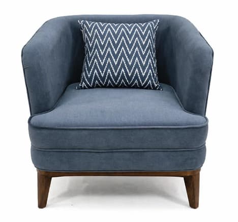 Custom pouffs in Jodhpur - Modern Fabric Accent Lounge Chair (Blue-Grey)