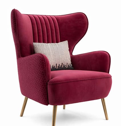 Custom pouffs in Jodhpur - Luxury Velvet Wingback Accent Chair