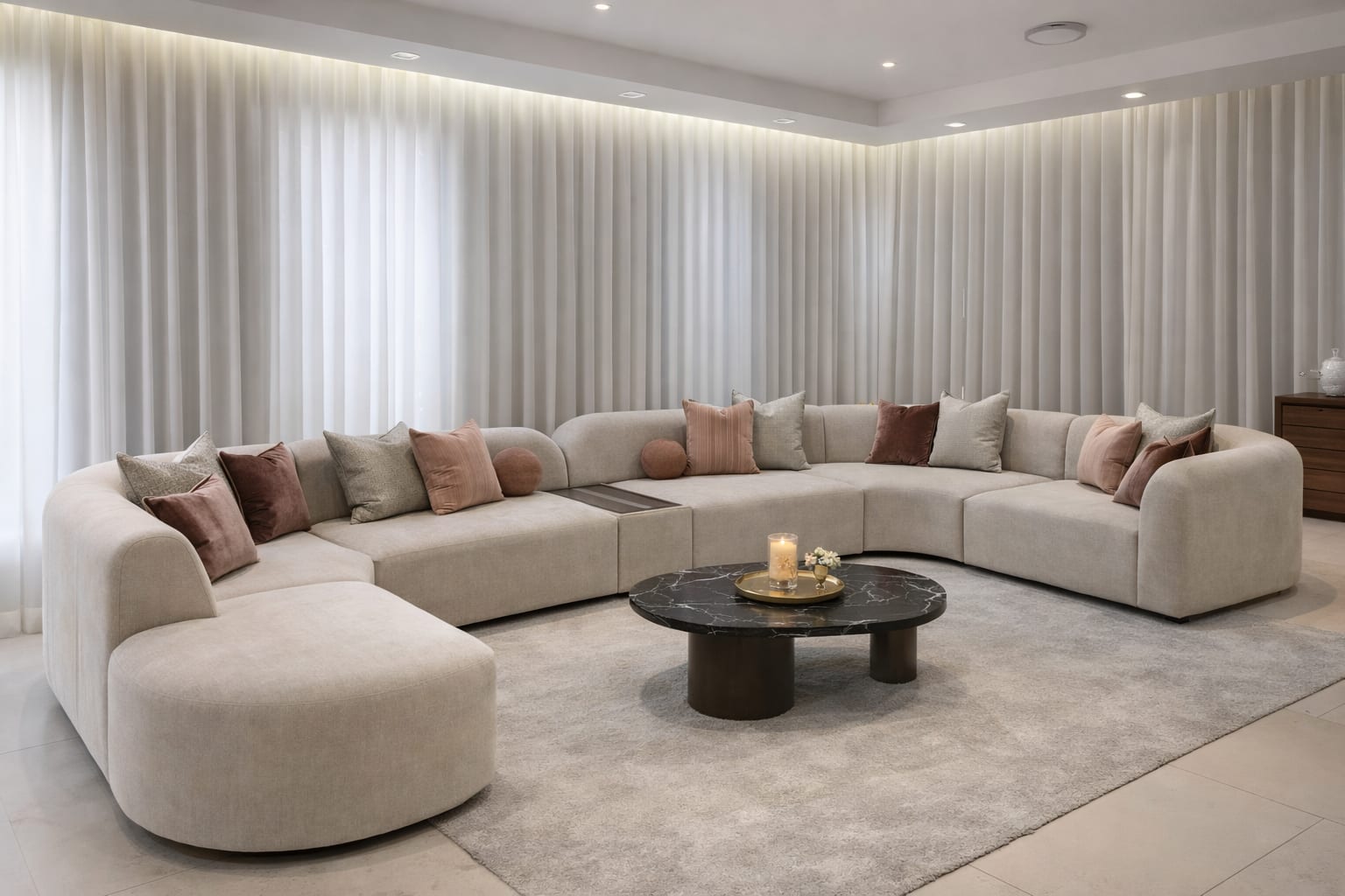 Custom sofa in Jodhpur - Luxury Curved Modular Sectional Sofa