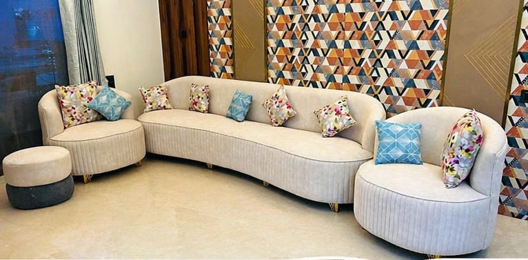 Custom sofa in Jodhpur - Premium Curved Sectional Sofa