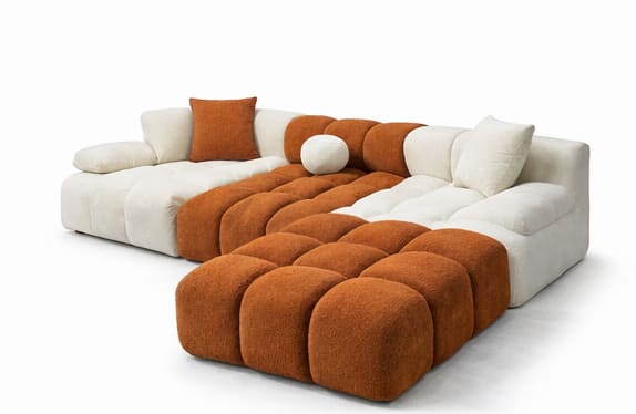 Custom sofa in Jodhpur - Modern Modular Bouclé Sectional Sofa