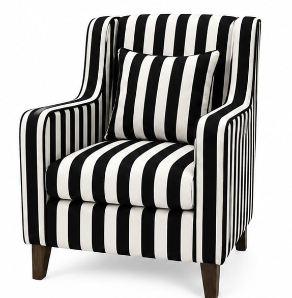 Custom pouffs in Jodhpur - Black-and-white striped armchair