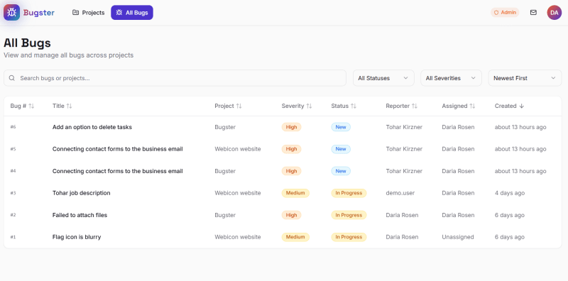 Bugster - Project & Bug Manager