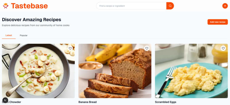 Tastebase - Recipe Sharing Platform