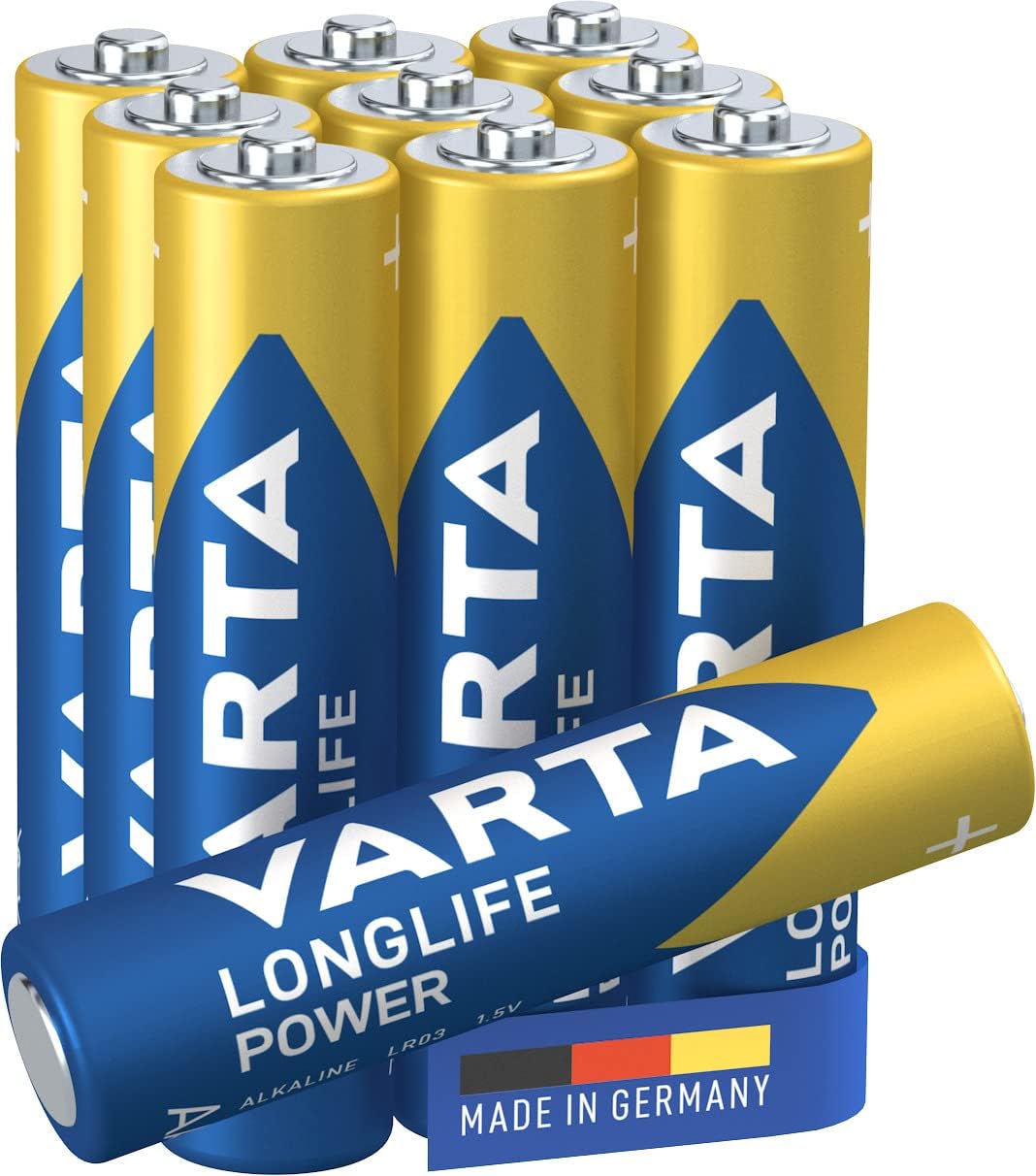 מארז 10 יח' סוללת אלקליין VARTA Longlife AAA 1.5V