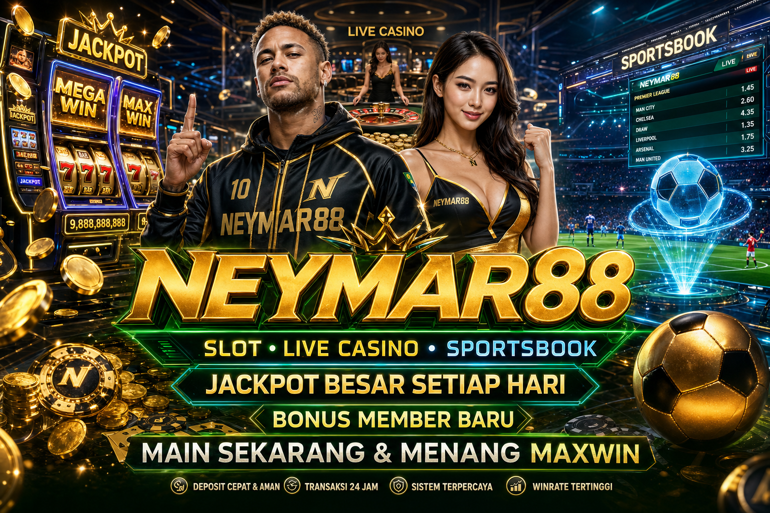 NEYMAR88: Gocek Kemenangan, Cetak Jackpot ala Bintang Dunia