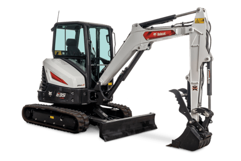 A Bobcat E35 Compact Excavator