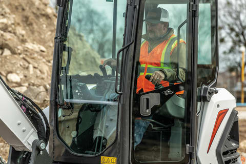 Comfortable Cab With Bobcat Excavator Operator