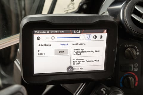 Job Clock On Touchscreen Display Inside Bobcat Mini Excavator