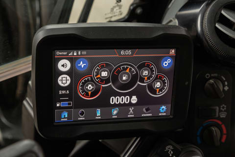 Night Mode On Touch Display Inside R2-Series Compact Excavator