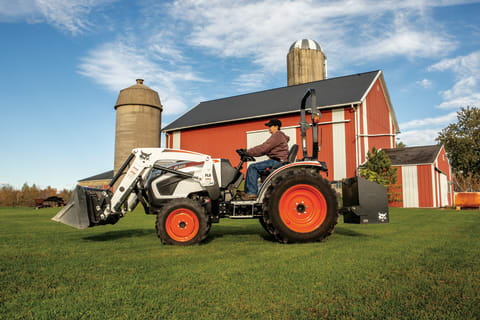 Bobcat CT2025 Compact Tractor In Front of Barn