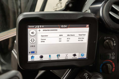 Touch Display Inside Mini Excavator Cab Showing Operator Codes