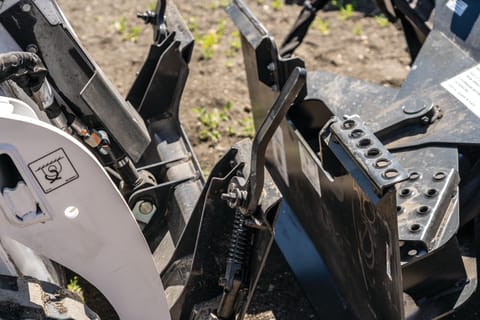 A Close-Up View of the Bob-Tach Attachment Mounting System for Bobcat Mini Track Loaders