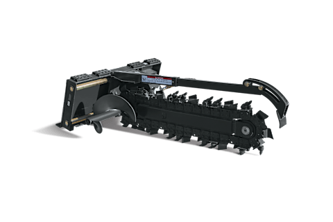 Bobcat Trencher Attachment on a White Background