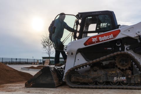 Bobcat Owner Entering Compact Track Loader