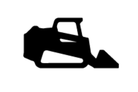 Black Bobcat Compact Track Loader Icon on White BackgroundWhite Background