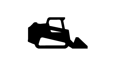  Black Bobcat Compact Track Loader Icon on White Background 