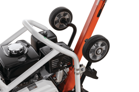 Bobcat Reversible Plate Compactor showing the optional transport wheels and the central hook for lifting.