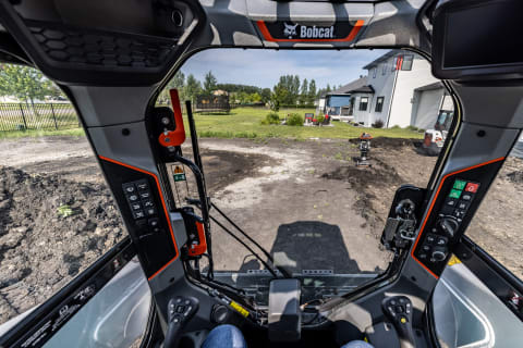 View From a Bobcat Compact Track Loader Cab on a Residential Jobsite
