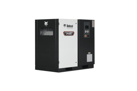Bobcat IA30 Industrial Air Compressor Against a White Background