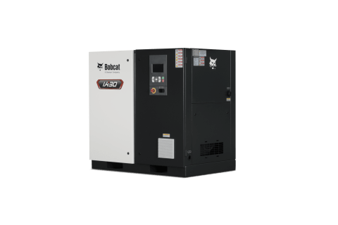 Bobcat IA30 Industrial Air Compressor Against a White Background 