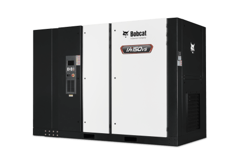 A Bobcat IA150VS Industrial Air Compressor Photographed Against a White Background