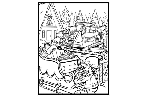 Image of Loading Up the Sleigh Coloring Page