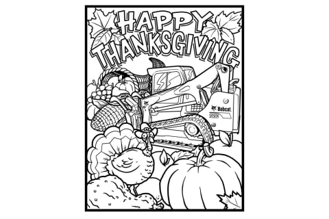 Image of Happy Thanksgiving Coloring Page