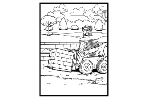 Image of Landscaping in the Park Coloring Page