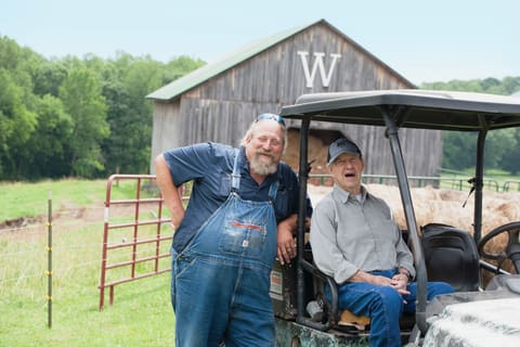 Tom Westmoreland and Jim Westmoreland on the farm.