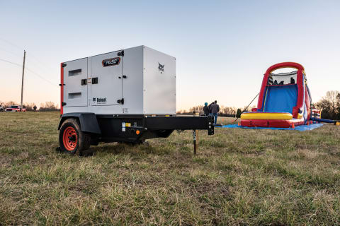 A Bobcat PG50 Portable Generator Powers a Bouncy House