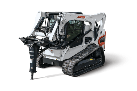 Bobcat T740 Compact Track Loader with Breaker Attachment Studio Image