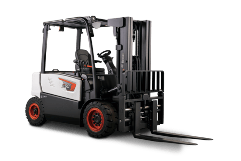 A Bobcat B50X-7 Forklift Against a White Background
