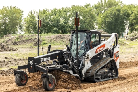 Bobcat T86 Compact Track Loader With Laser-Guided Grading Attachment