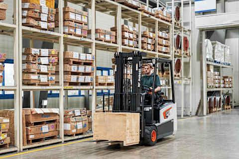 Bobcat B20T-7 Plus Forklift in a Warehouse