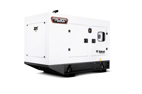 A studio image of the frontal view of the Bobcat PG20W Generator