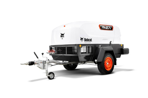 A studio image of the frontal view of the Bobcat PA12.7V Air Compressor