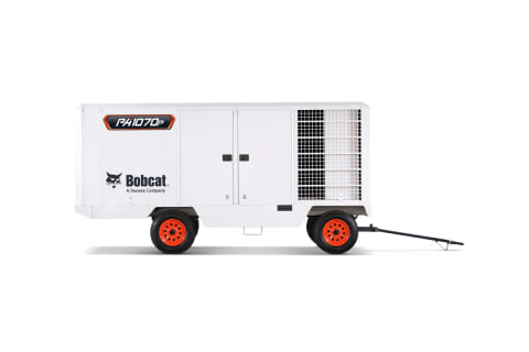 A studio image of the side view of the Bobcat PA1070P Air Compressor