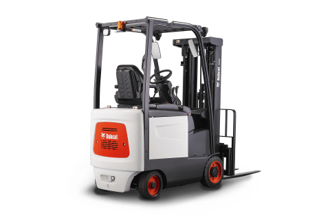 A Bobcat BC20SC-5 Electric Counterbalance Forklift Against a White Background