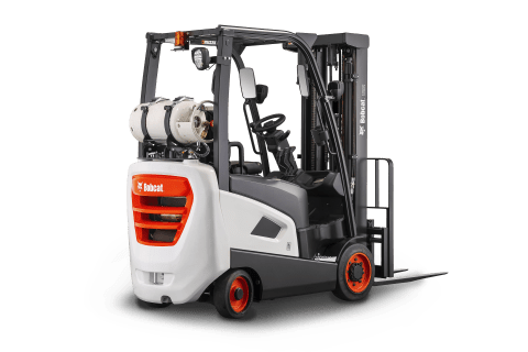 A Bobcat GC15S-9 Internal Combustion Tire Forklift Against a White Background