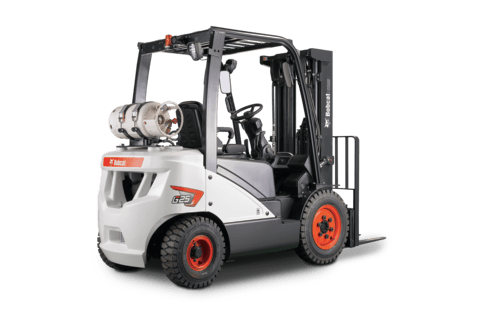 Side and Front View of the Bobcat G25N-7 Pneumatic Tire Forklift