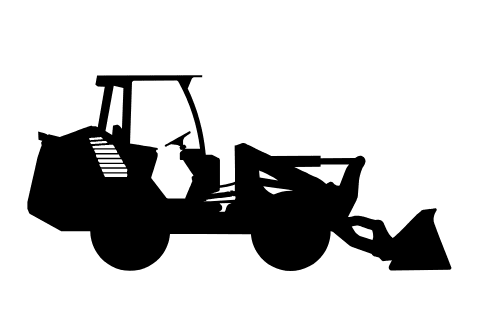 Black Bobcat Compact Wheel Loader Icon on White Background