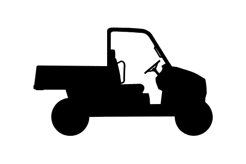 Black Bobcat Utility Vehicle Icon on White Background