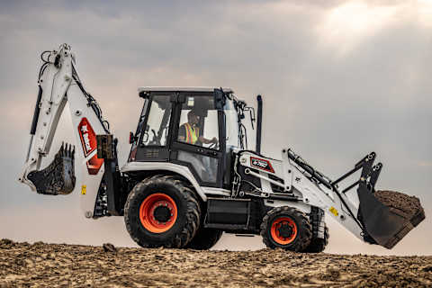 A Low-Angle, Close-Up View of a Bobcat B760 on a Jobsite