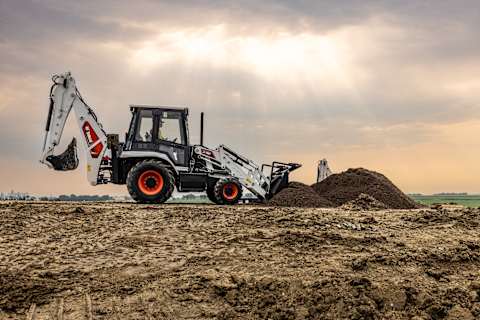 A Low-Angle View of a Bobcat B760 on a Jobsite