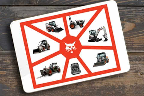 A Collage Showing Several Different Pieces of Bobcat Equipment 