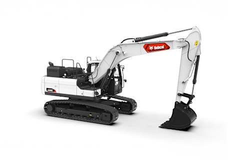 Bobcat E220 Large Excavator on a White Background 