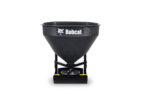 A 3-Cubic-Foot Bobcat Throated Broadcast Spreader Against a White Background