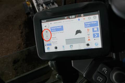 Machine Level Indicator on a Bobcat Compact Excavator Display 